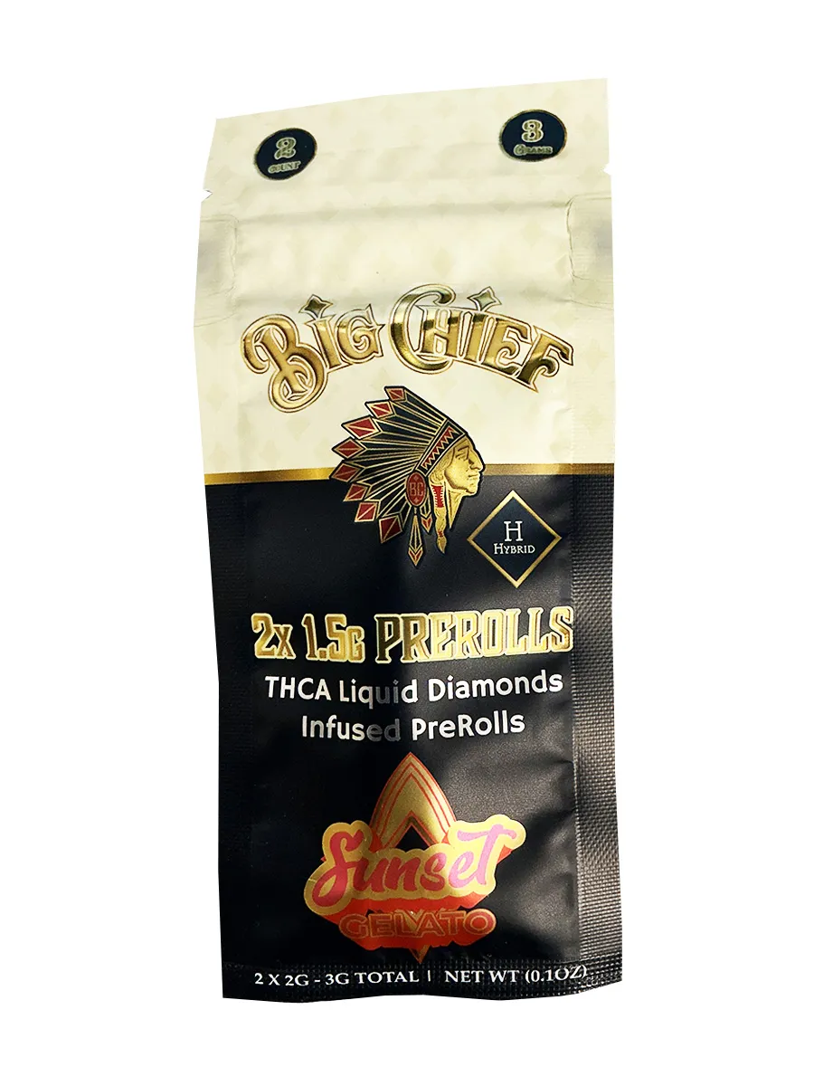 Sunset Gelato Big Chief THCA Liquid Diamond Pre-Roll 2ct 1.5G