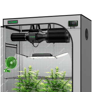 Smart Grow Tent Kit GIY-SGS-G42 4x2, 2-Plant Complete System, with WiFi E42A Controller, 200W AeroLight Wing SE LED Grow Light, 4-inch AeroZesh G4 Ven