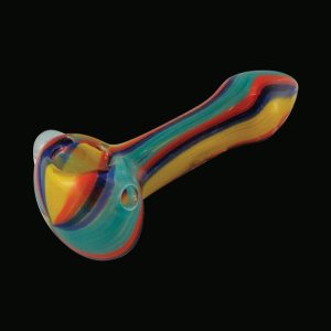 Multicolored Glass Spoon Pipe With Stripes