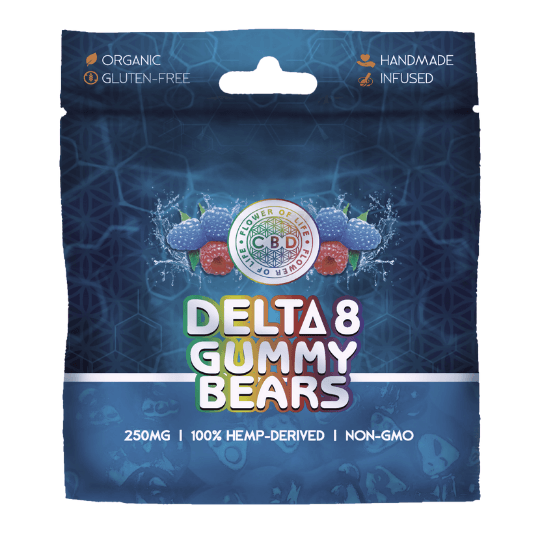 3 PACK - 250mg Delta 8 Gummy Bears | 1st Gummy Bag Flavor: Blue Raspberry | 2nd Gummy Bag Flavor: Watermelon | 3rd Gummy Bag Flavor: Strawberry