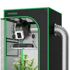 Standard Grow Tent Kit GIY-22 2x2, 1-Plant Complete System, with 100W VS1000 LED Grow Light, and 4-inch Ventilation Combo
