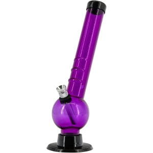 Acrylic Angled Neck Bubble Bong 8" - Multiple Colors - Purple