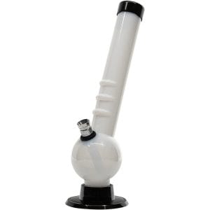 Acrylic Angled Neck Bubble Bong 8" - Multiple Colors - White