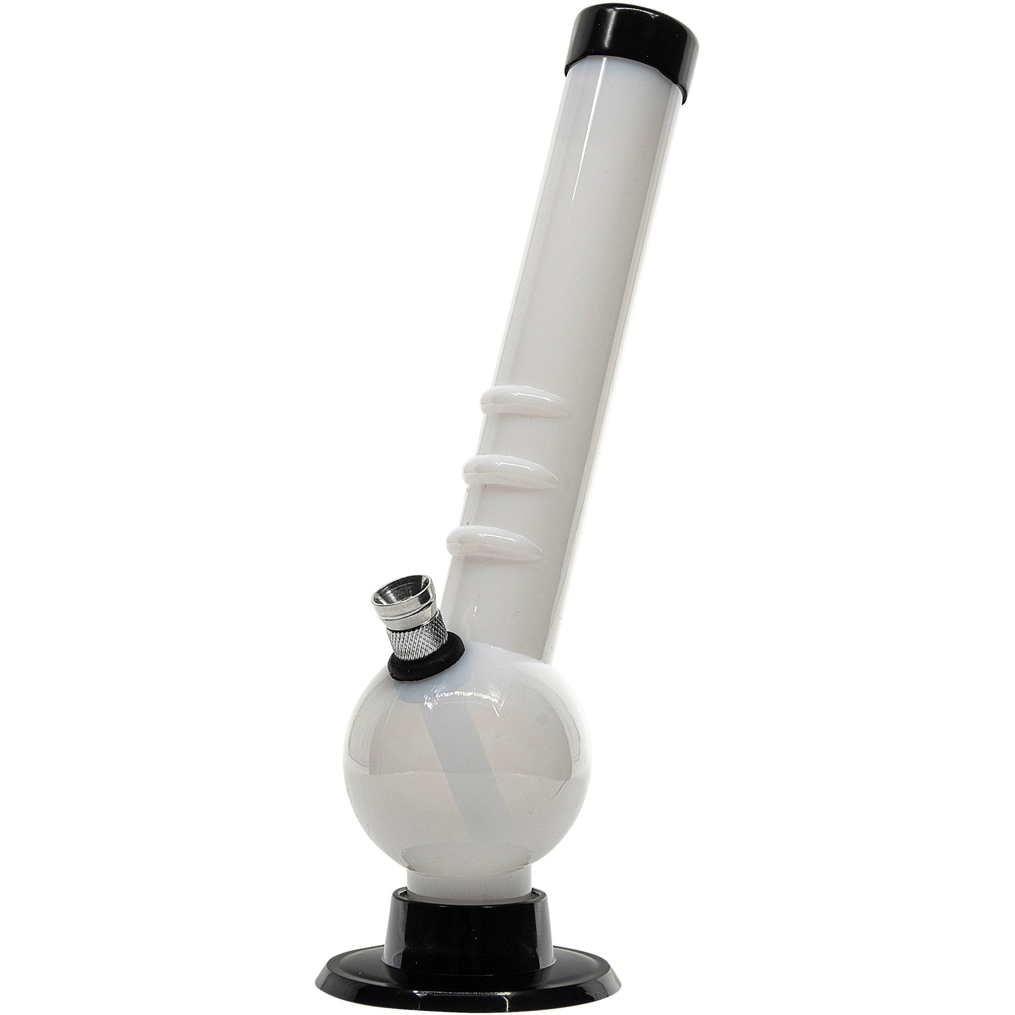 Acrylic Angled Neck Bubble Bong 8" - Multiple Colors - White