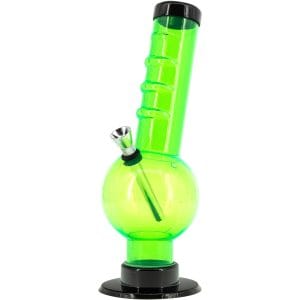 Acrylic Angled Neck Straight Tube Bubble Bong 9-12" - White / 9 Inch