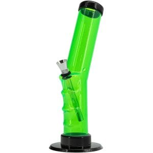 Acrylic Angled Straight Tube Bong 9-12" - Ice Blue / 9 Inch