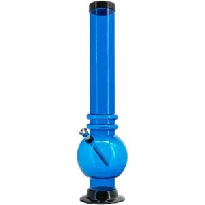 Acrylic Bubble Base Bong - 12-15" - Blue / 15 Inch