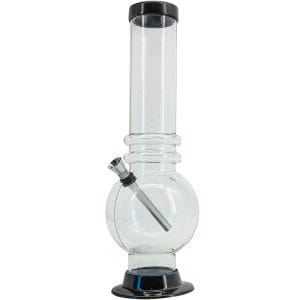 Acrylic Bubble Base Bong - 12-15" - Grey / 12 Inch