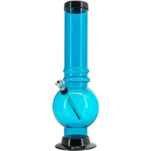 Acrylic Bubble Base Bong - 12-15" - Ice Blue / 12 Inch