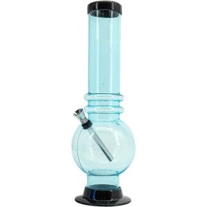 Acrylic Bubble Base Bong - 12-15" - Light Blue / 12 Inch