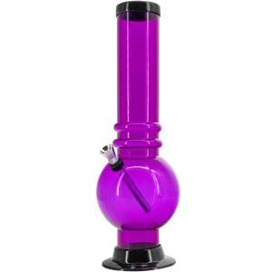 Acrylic Bubble Base Bong - 12-15" - Purple / 15 Inch