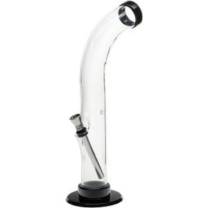Acrylic Curved Tube Bong 10'' - Grey
