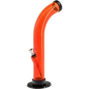 Acrylic Curved Tube Bong 10'' - Orange