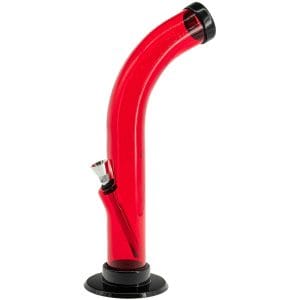 Acrylic Curved Tube Bong 10'' - Red