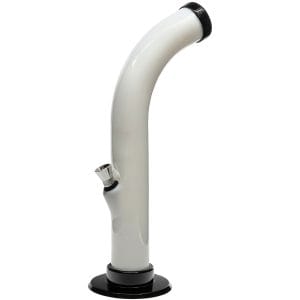 Acrylic Curved Tube Bong 10'' - White