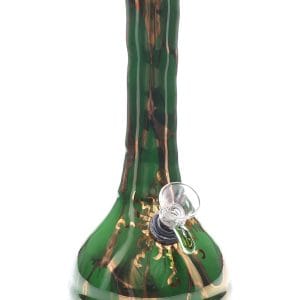 Ancient Creations 9 Gold Sunburst Ceramic Beaker Bong - Clover Green