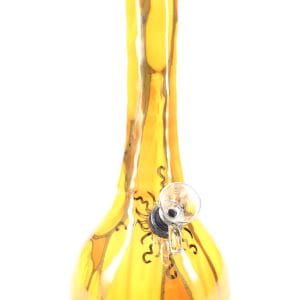 Ancient Creations 9 Gold Sunburst Ceramic Beaker Bong - Sun Yellow