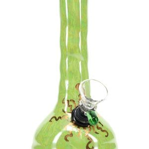 Ancient Creations Ceramics 6 Ceramic Beaker Bong - 22K Gold - US-Made - Apple Green with Mother of Pearl