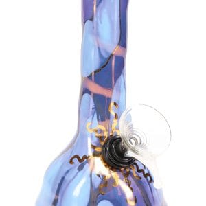 Ancient Creations Ceramics 6 Ceramic Beaker Bong - 22K Gold - US-Made - Baby Blue