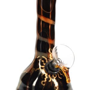 Ancient Creations Ceramics 6 Ceramic Beaker Bong - 22K Gold - US-Made - Black