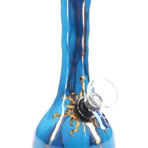 Ancient Creations Ceramics 6 Ceramic Beaker Bong - 22K Gold - US-Made - Turquoise