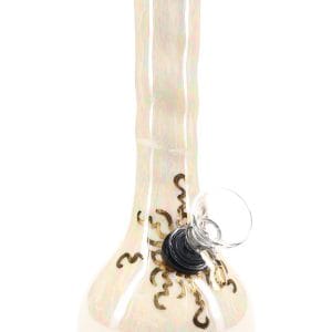 Ancient Creations Ceramics 6 Ceramic Beaker Bong - 22K Gold - US-Made - White with Mother of Pearl