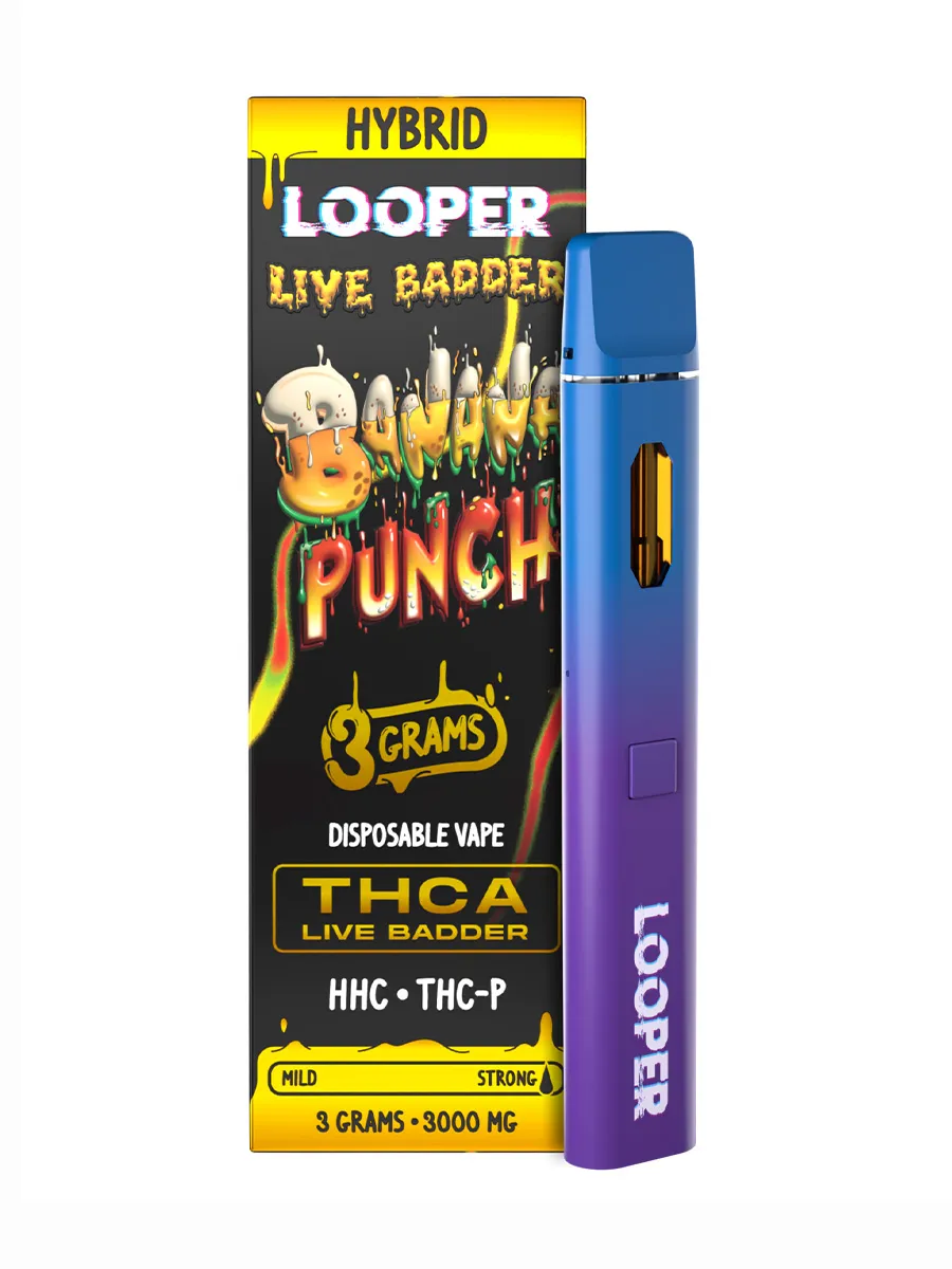 Banana Punch Looper Live Badder THC AHHCTHC P Disposable Vape 3G