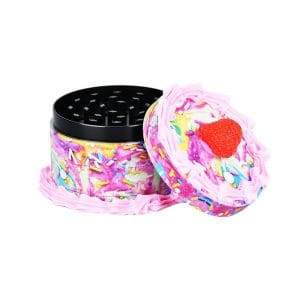 Birthday Cake Grinder | 4pc | 2.5" - Raspberry