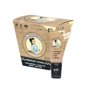 Blazy Susan 1 1/4" Unbleached Pre Rolled Cones - Display Box