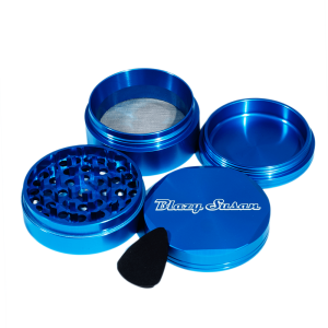 Blazy Susan 4-pc 3 Chamber Grinder - Blue