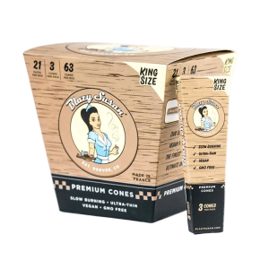 Blazy Susan King Size Unbleached Pre Rolled Cones - Display Box