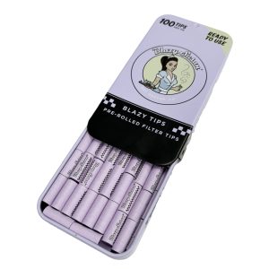 Blazy Susan Pre Rolled Filter Tips Tin - 100ct - Display Box - Purple