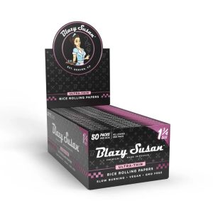 Blazy Susan Ultra Thin Rice Rolling Papers - Display Box - 1-1/4"