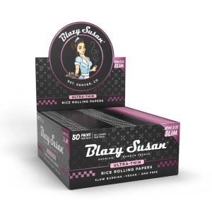 Blazy Susan Ultra Thin Rice Rolling Papers - Display Box - King Size Slim