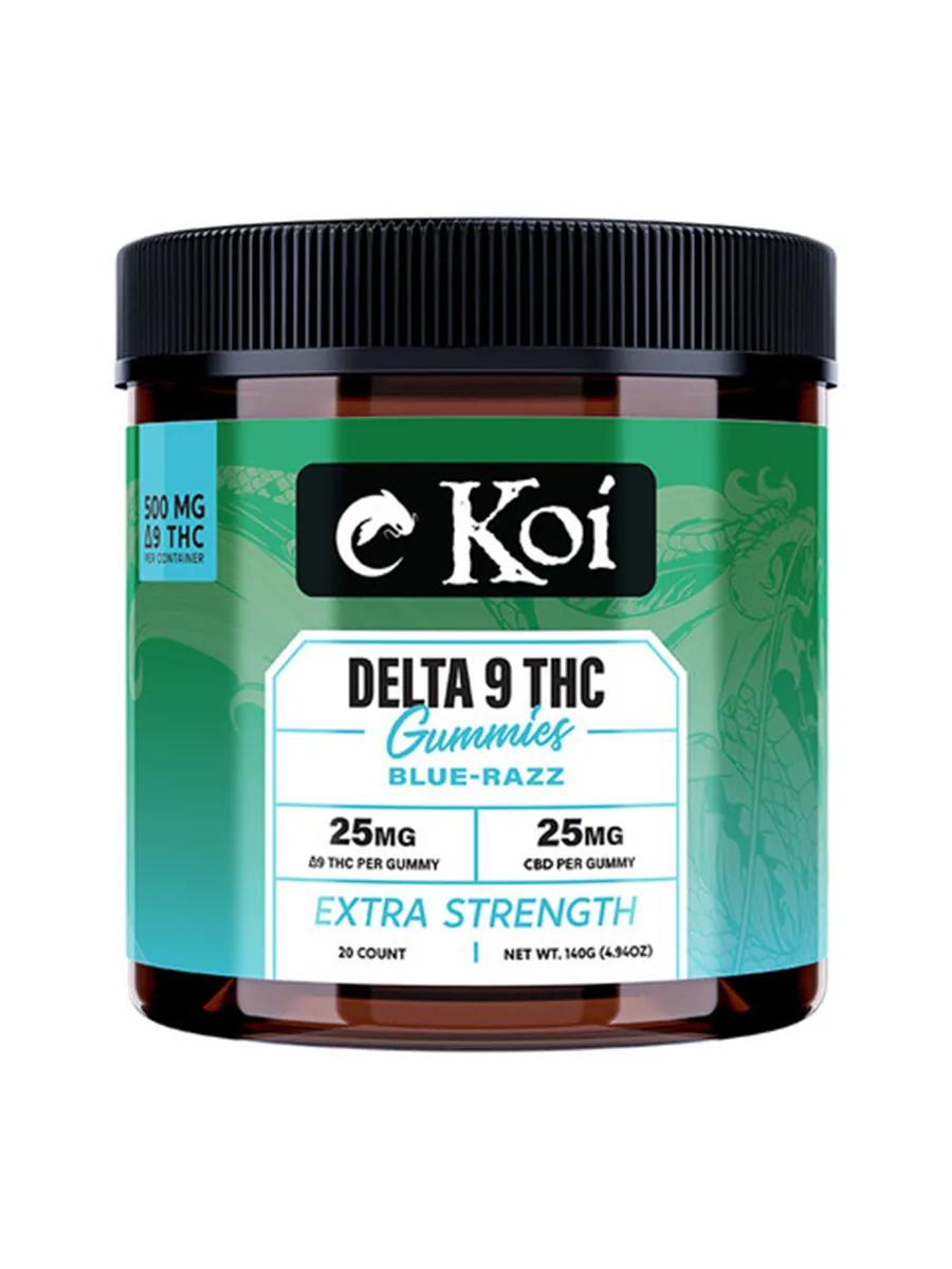 Blue RAzz KOI Extra Strength Delta 9 THC Gummies