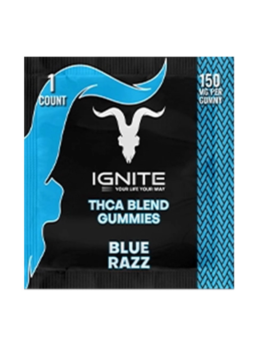 Blue Razz Ignite THC A Blend Gummies 150mg