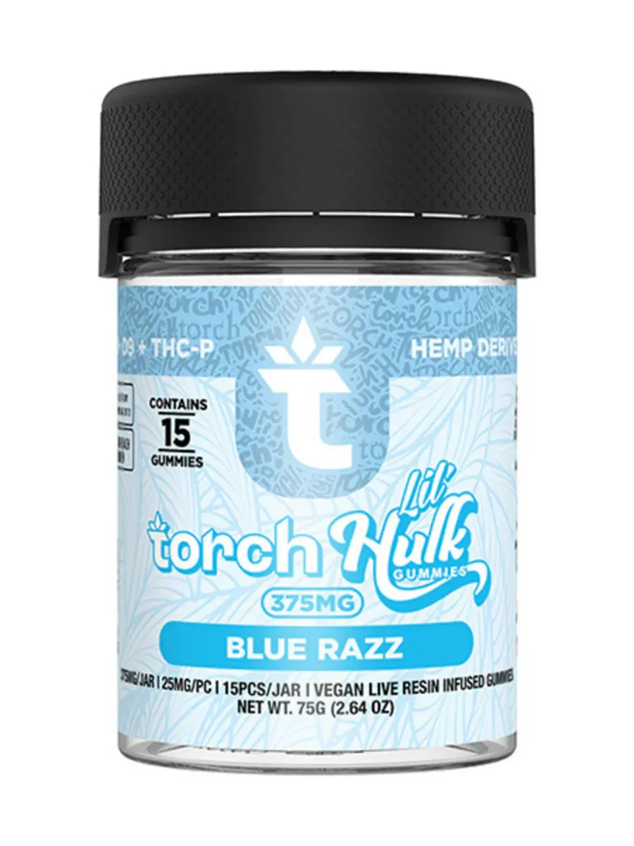 Blue Razz Torch Lil Hulk HHC D9 THCP Gummies 375mg 15ct