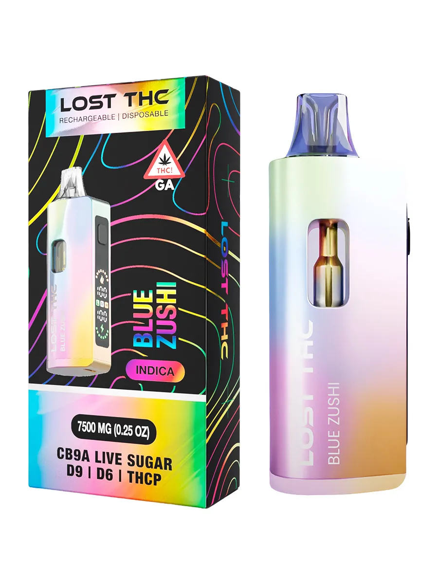 Blue Zushi Lost THC D9+D6+THCP+THCA Live Sugar Rechargeable Disposable 7500MG