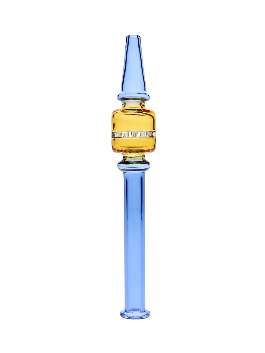 Blue with Amber 6 Square Nectar Collector