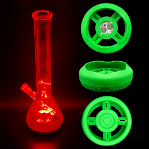 Bong Base Bumper Coin Battery 4.25in-6in Bases Silicone Fits Variety of Shapes - Green