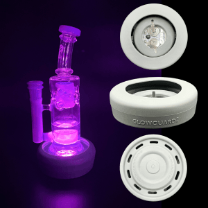 Bong Base Bumper USB Rechargeable 3in-4.25in Bases Silicone Fits Variety of Shapes - Grey