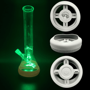 Bong Base Bumper USB Rechargeable 4.25in-6in Bases Silicone Fits Variety of Shapes - Grey
