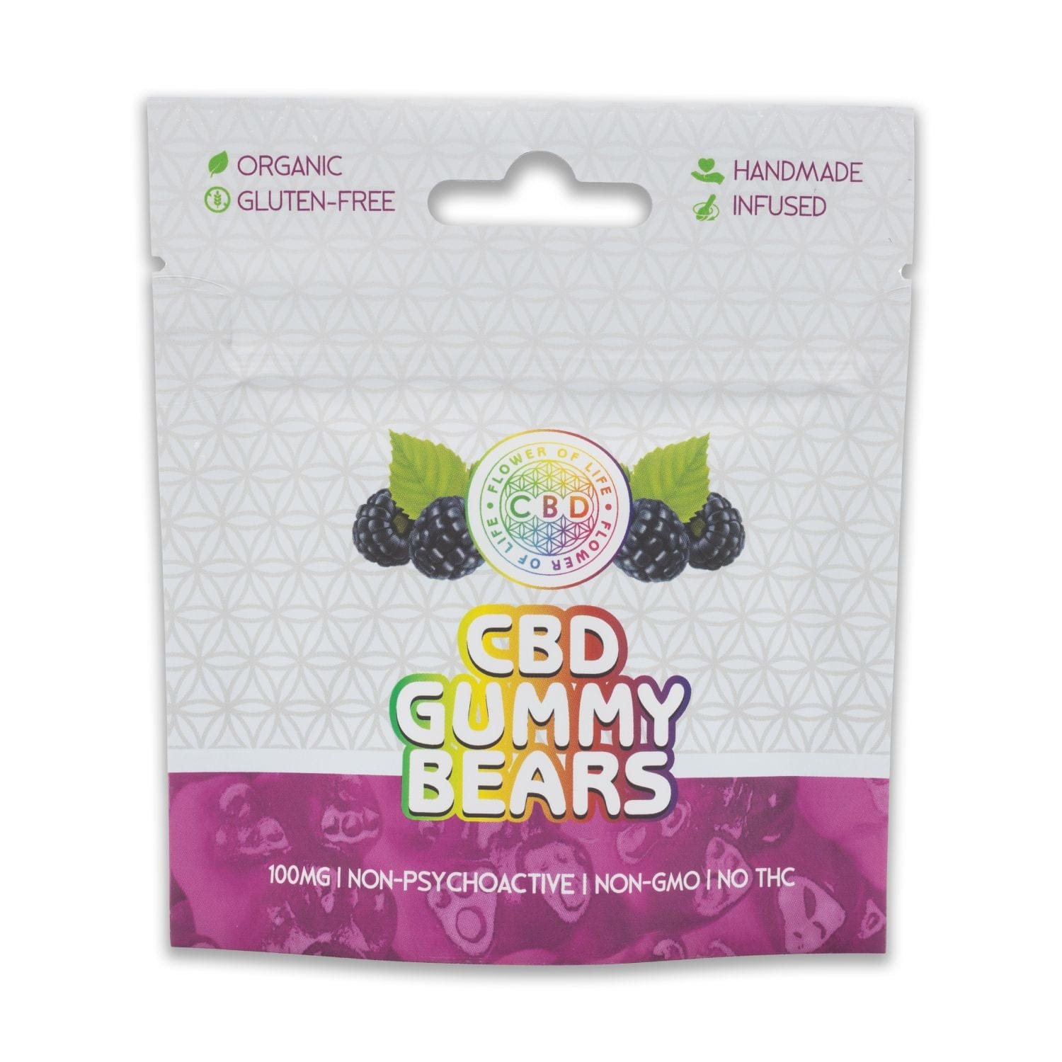 CBD gummy Bears blackberry front