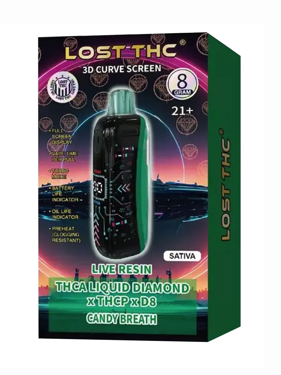 Candy Breath Lost THC Liquid Diamond THCA x THCP x D8 Live Resin Disposable 8G
