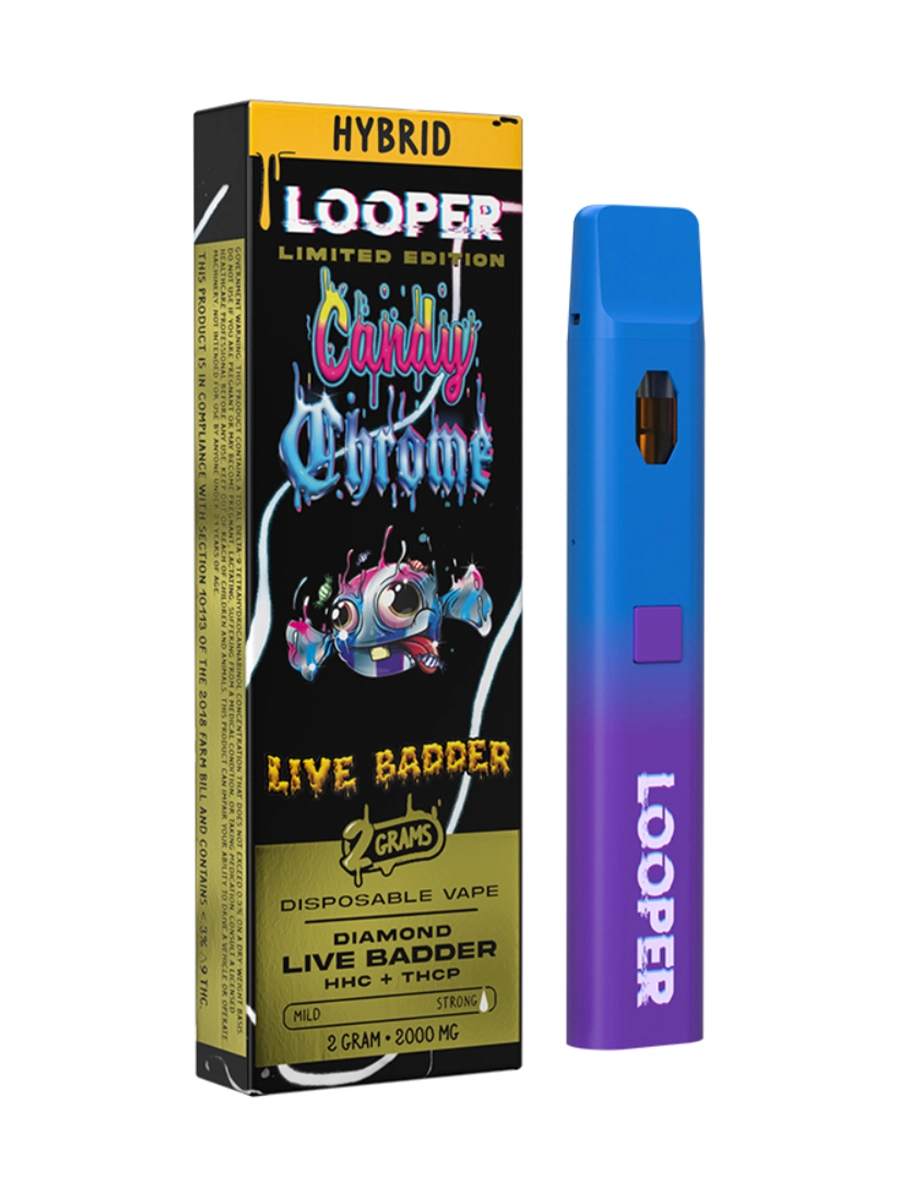 Candy Chrome Looper Limited Edition Diamond Live Badder HHCTHC P Disposable Vape 2G