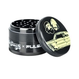 Cheech & Chong's x Pulsar Black Metal Grinder | 4pc | 2.5" - Love Machine