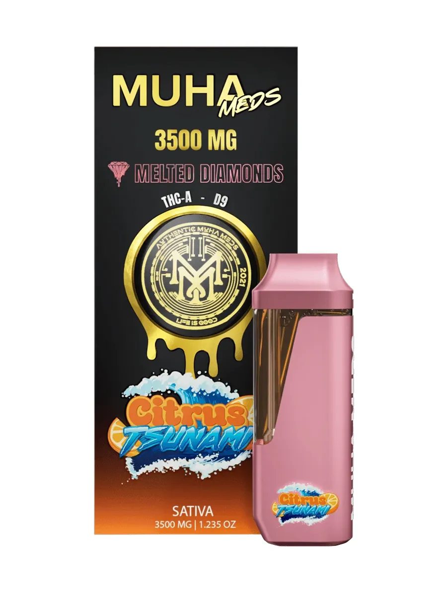 Citrus Tsunami Muha Meds THC A Delta 9 Melted Diamonds Disposable 3