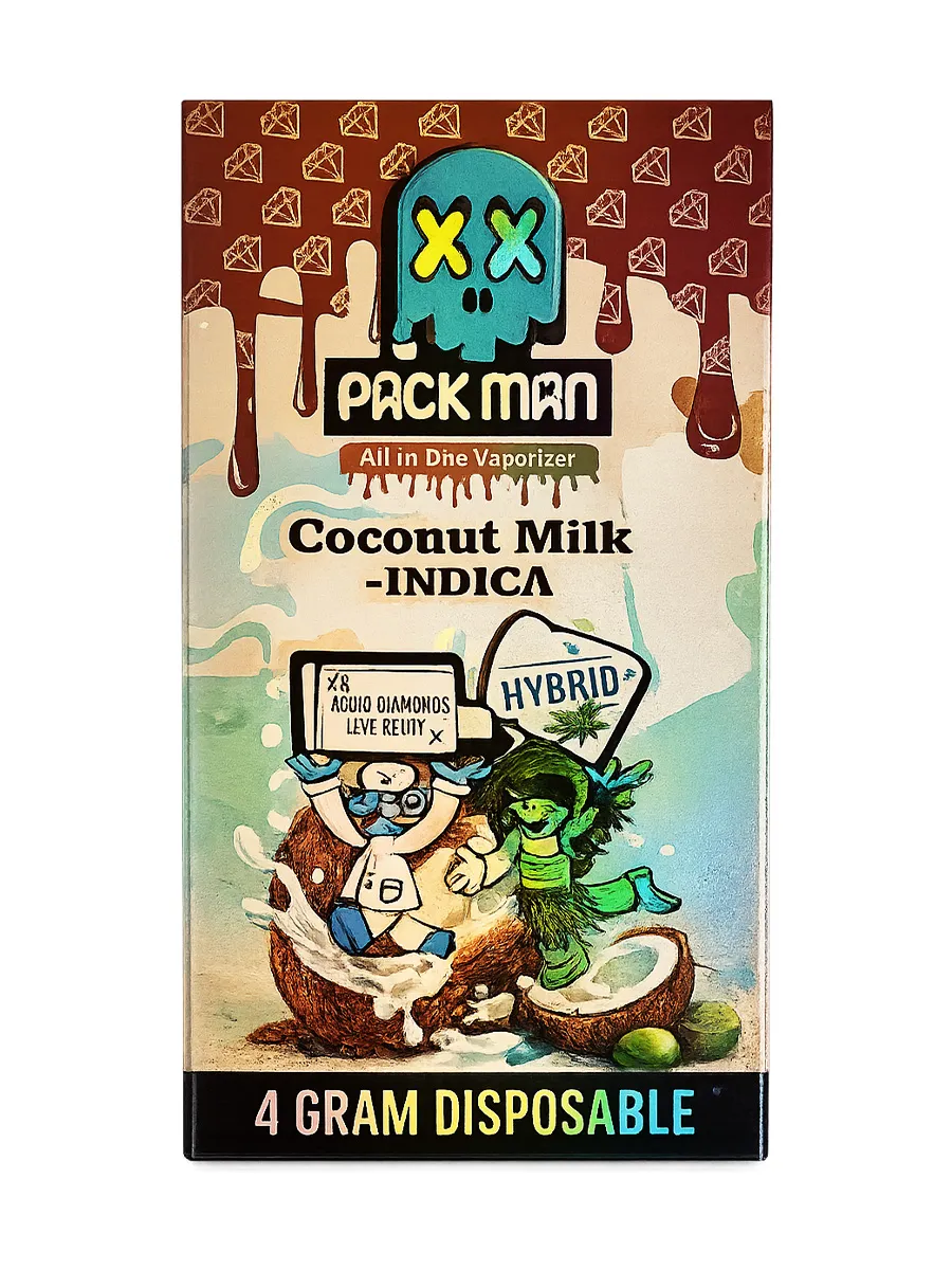 Coconut Milk Pack Man Liquid Diamonds D9 Live Resin Disposable 4G