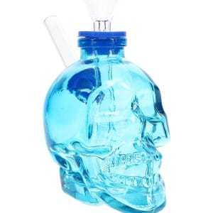Colored Skull Glass Bong Bone Bank - 4 - Blue