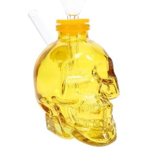 Colored Skull Glass Bong Bone Bank - 4 - Yellow
